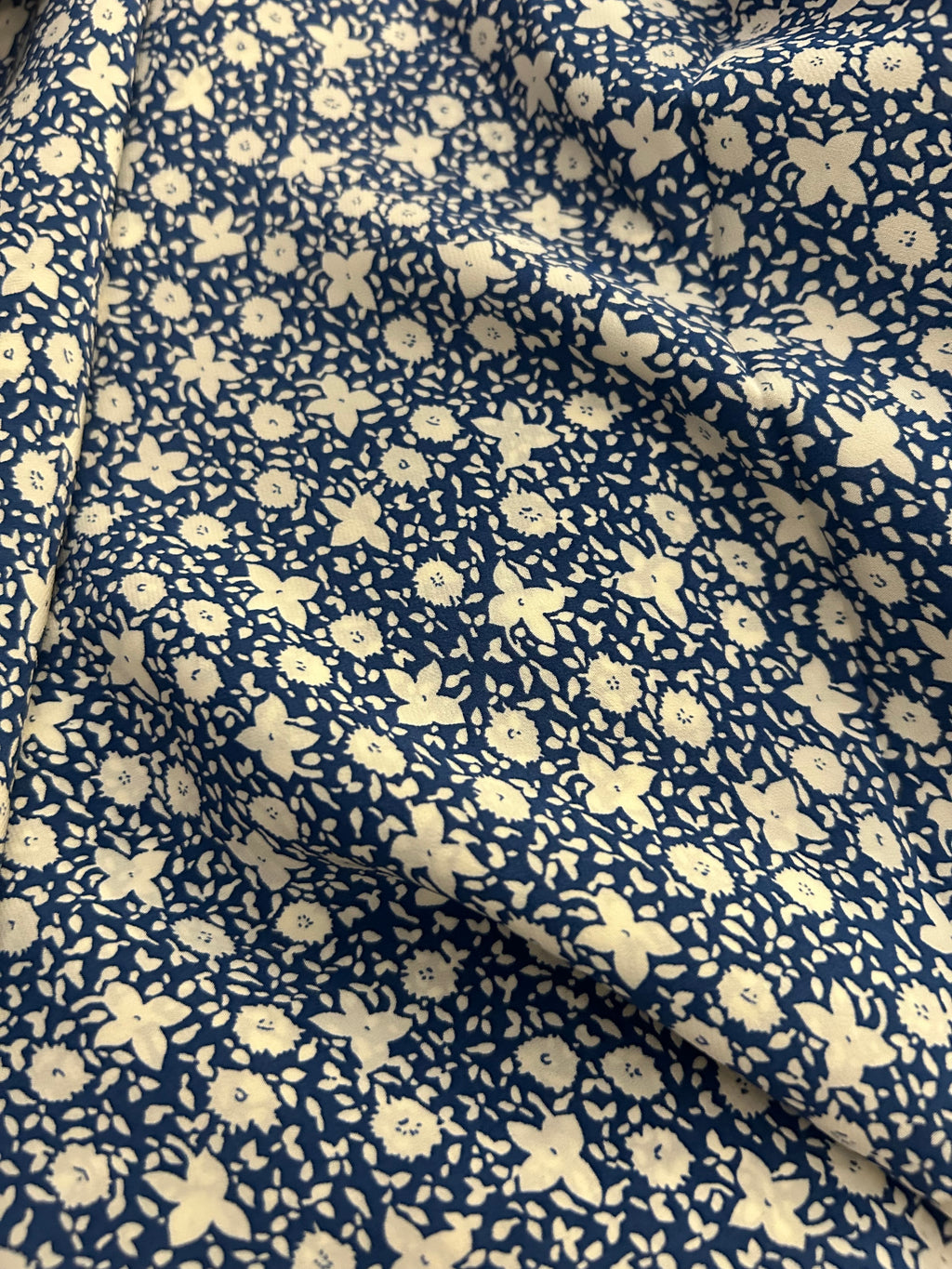 Summer Blue Crepe Print