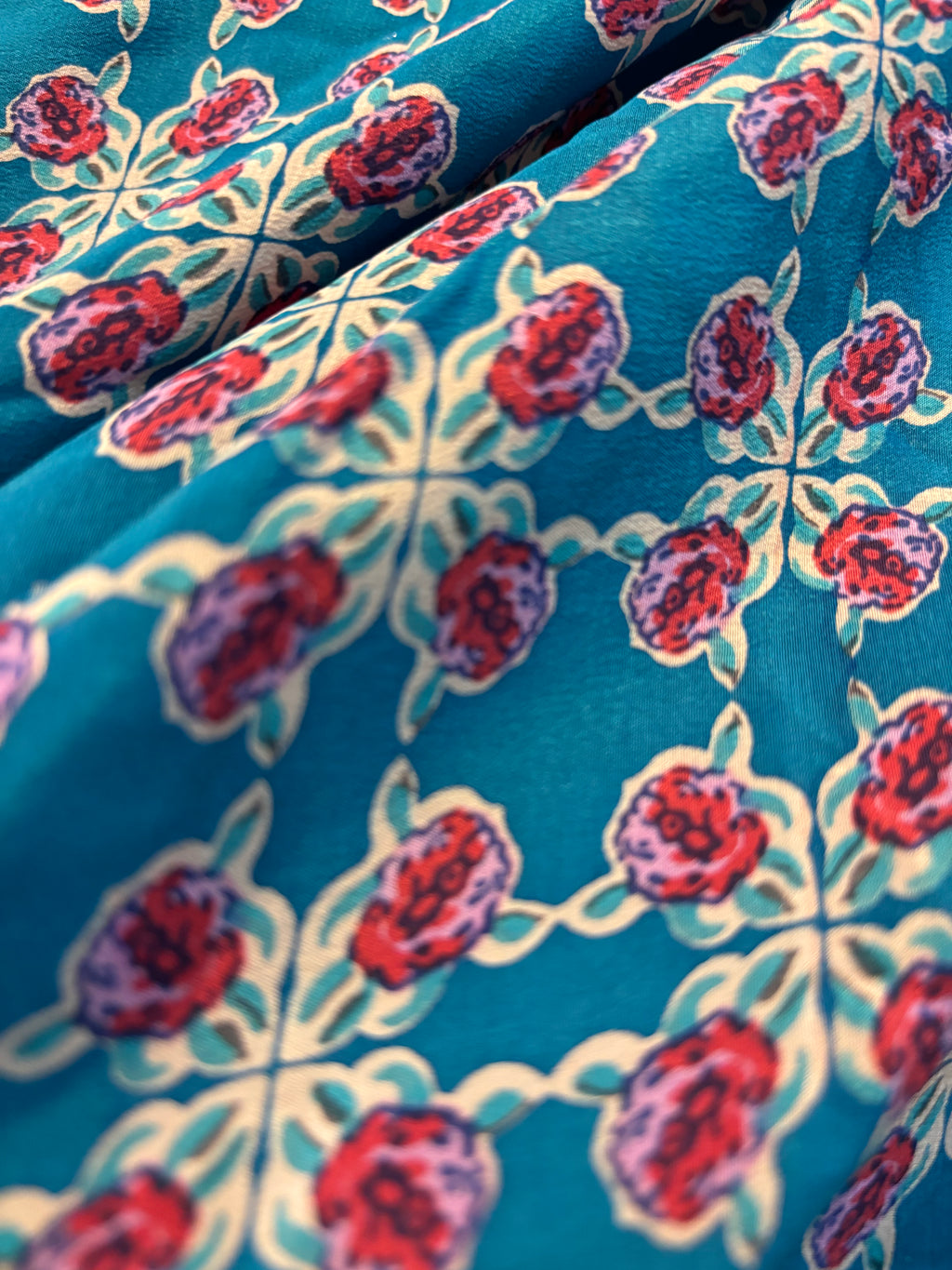 French Rose Pure Crepe Print