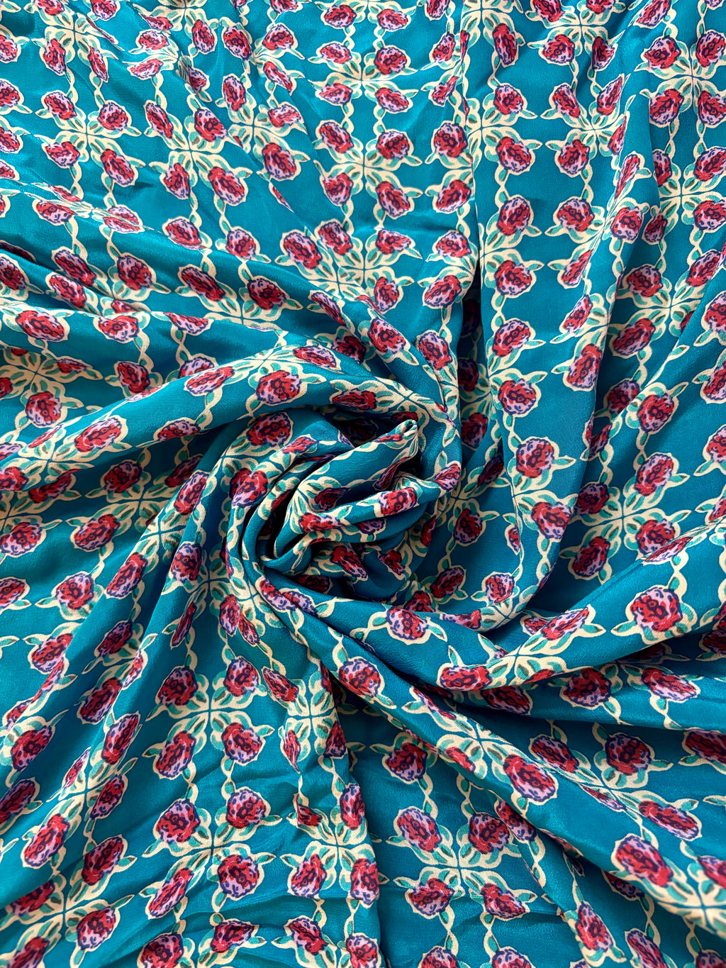 French Rose Pure Crepe Print