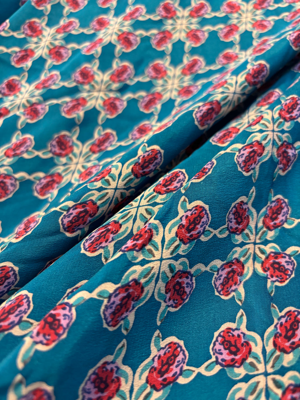 French Rose Pure Crepe Print